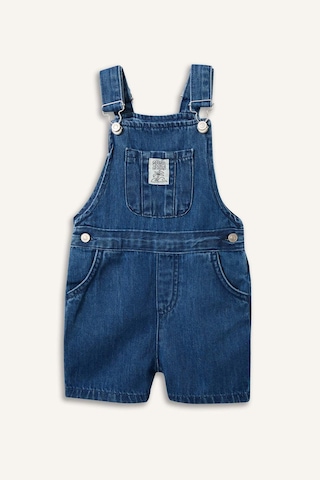Defacto %100 Pamuk Erkek Bebek Jean Salopet Şort Tulum H3129a526hsnm28 Mavi-nm28