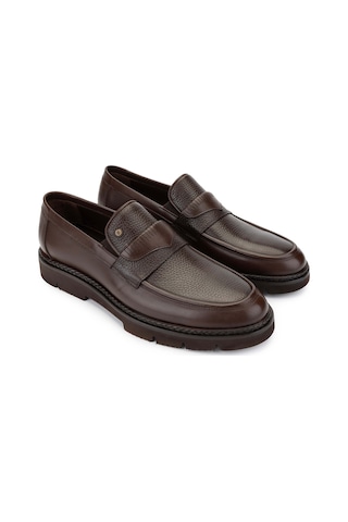 Tamer Tanca Erkek Hakiki Deri Kahverengi Loafer Ayakkabı 554 3700 Erk Ayk Sk24-25 Kahve Kahverengi