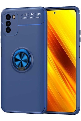 Xiaomi Poco M3 Kılıf Yüzüklü Magnetli Ravel Case