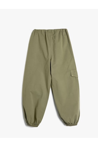 Koton Paraşüt Pantolon Pamuklu Beli Lastikli Cepli - Parachute Jean Haki 4wkg40045aw Haki