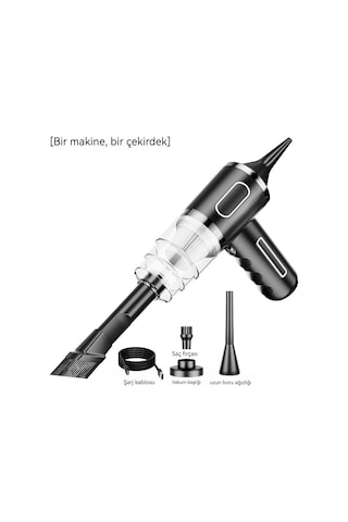 Mini Akülü Elektrikli Süpürge Tek Çekirdekli Siyah 003