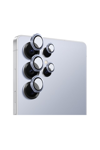 Safeus Safir Temperli Kamera Lens Koruyucu, Samsung Galaxy S25 Ultra İle Uyumlu Mavi