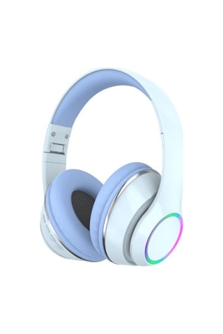 P101 Bluetooth Kulaklık 5.3 Wireless Headphone Şarjlı Kulaküstü Kulaklık Rgb Led Işıklı Fm Radyo Sd Kart Aux Girişli Mikrofonlu Type C Şarj