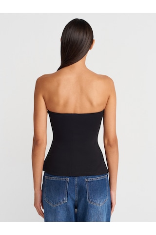 Dilvin 31860 Straplez Top-siyah Siyah
