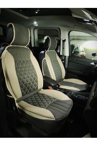 Toyota Rav4 Lüx Oto Koltuk Minderi Ön Arka 5'li Set Elegance Serisi Koyu Bej