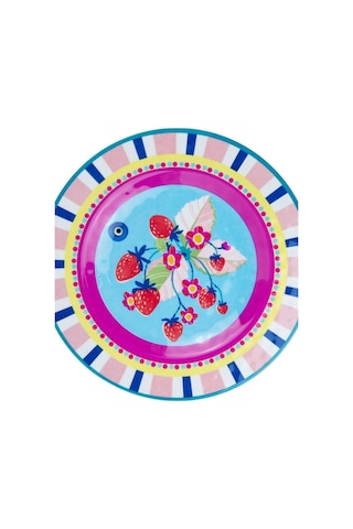 Mamma Mia 6'lı Çilek Desenli Tabak Seti 21,5 Cm Çok Renkli
