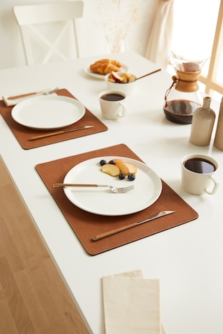 2 Adet Taba Deri Sofra Sunum Tabak Altlığı Supla Amerikan Servisi 40 x 30 CM