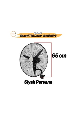 Ayrex Sanayi Tipi 65 Cm 190 W Duvar Vantilatörü Endüstriyel Geniş Sessiz Duvara Monte Fan