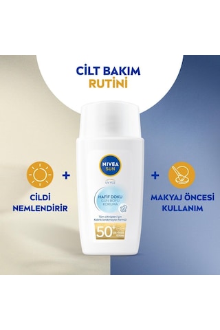 Nıvea Sun Spf50+ Hafif Dokulu Güneş Koruyucu Yüz Kremi 40ml, Yüksek Güneş Koruyucu, Erken Yaşlanma K Sku: Smg8690010428493 Açık Bej