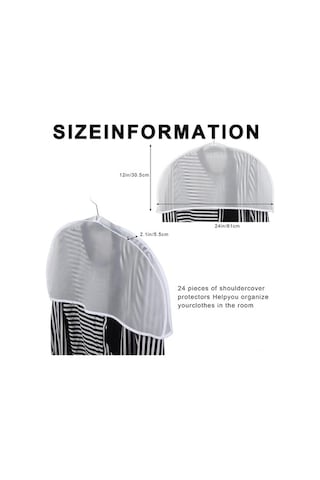 Novahub 24 Parça Şeffaf Kılıf Seti - Gardırop Organizasyonu İçin Askılı Kıyafet Koruyucu Şeffaf