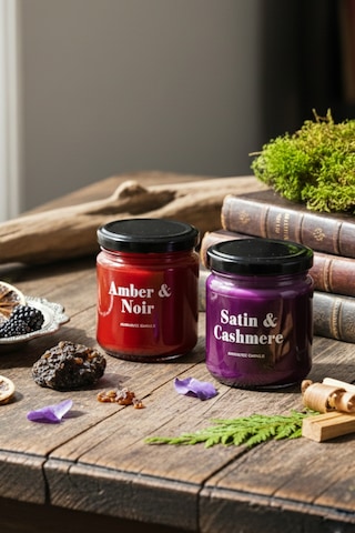 Rakle Glam Gümüş 4'lü Kavanoz Mum Seti Mor - Kırmızı 110 Gr Diğer