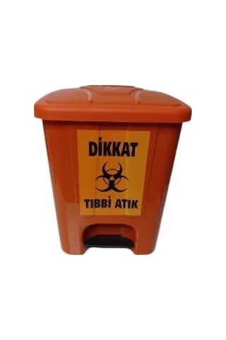 Tıbbi Atık Kovası 40 L Köşeli Pedallı