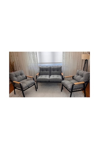 Gökçe,balkon, Bahçe,teras,cafe - Salon - Metal Kanepe Koltuk Takımı Çay Seti 2+1+1