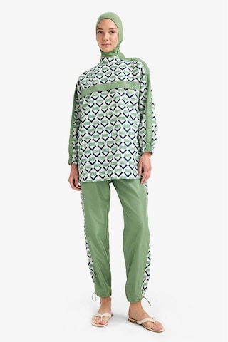 DeFacto Regular Fit Su İtici 3'lü Desenli Burkini Tesettür Mayo Takım E7996AX25HSGN680