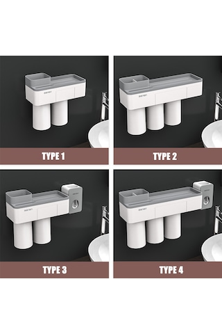 Geeksen Menen Diş Fırçası Askısı Duvar Tipi, Banyo Ve Lavabo Organizatörü - Diş Fırçası Ve Bardak Askılığı Diğer