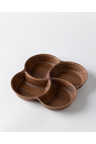 Migne Dört Bölmeli Çerezlik - Kahverengi - 19 Cm 8684427298268