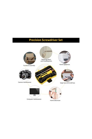 Skycity 46 Parça Tornavida Ve Somun Anahtarı Seti - Crv+abs Malzeme, 125mm Uzatma Çubuğu, 35 Adet Bit, Sarı-siyah