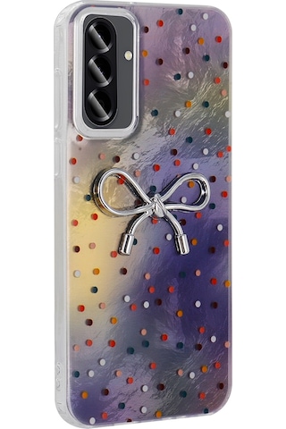 Galaxy A36 Uyumlu Uyumlu Kılıf Kamera Korumalı Figürlü Zore Ponti Silikon Kapak - Lila Lila