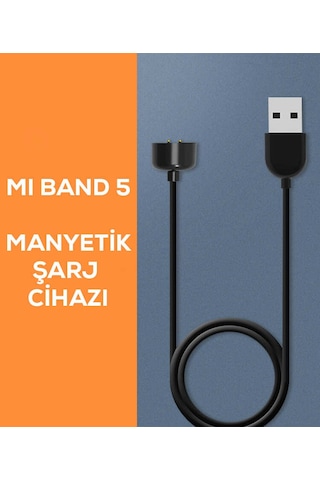 Mobilefix Siyah Xiaomi Mi Band 5 Usb Şarj Kablosu