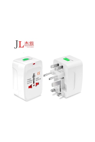 Honmex Evrensel Soket Adaptörü - 4 Uluslararası Standart Abd, Avrupa, İngiltere, Avustralya - 2500w Maksimum Güç - Ateş Engelleyici Pc/abs Plastik - Beyaz