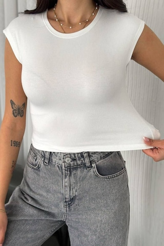 Noa & Noa Kadın Fit Kolsuz Atlet White Core beyaz