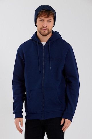 Age Of State Nakışlı Fermuarlı 3 İplik Sweatshirt Lacivert