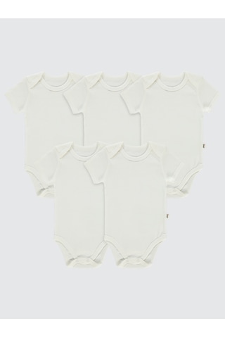 Civil Baby Bebek 5'li Çıtçıtlı Badi 12-36 Ay Beyaz Beyaz