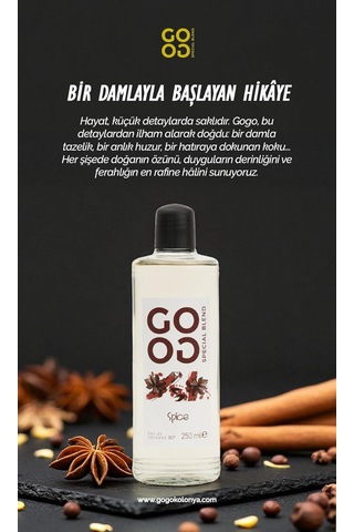 Gogo Spice Kolonya 250ml Cam Şişe Amber