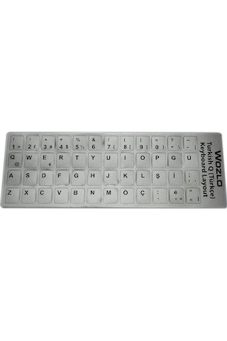 Laptoplar Için Türkçe (Q) Klavye Sticker Gri