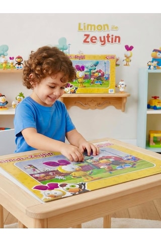 Limon İle Zeytin Maceraları: 35 Parçalı Eğitici Puzzle Sevilen Karakterler İle Eğlenceli Zeka Oyunu