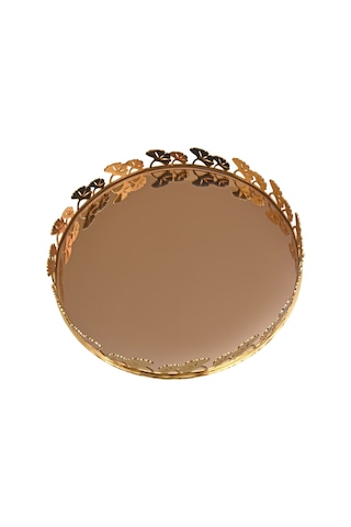 Canba Gold Ginkolu Yuvarlak Tepsi 38 Cm