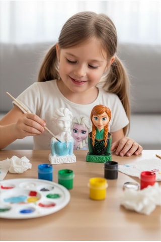 Frozen Elsa Ve Anna Taş Biblo Çocuk Boyama Etkinliği