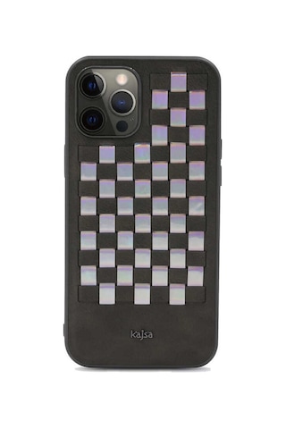 Kajsa Apple Uyumlu iPhone 12 Pro Max Kılıf Kajsa Preppie Serisi Spotlight Woven Kapak ZORE-218985
