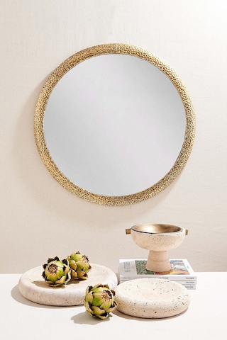 Pasabahce Dalga Ayna M Gold 67.5x67.5 Cm - 1 Adet Sarı