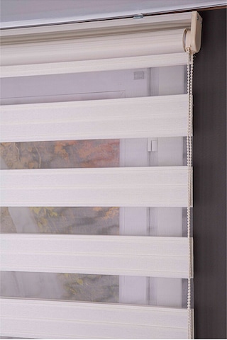 Oba Perde Keten Zebra Perde Beyaz 160 x 190