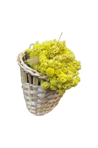 Uretti - Okay 5711 4425 El Yapımı Rattan Hasır Örgülü Dekoratif Sepet Bej