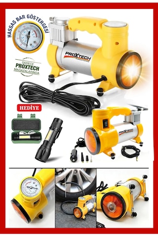 Pratik 12v Full Taşınabilir 150 Psı Araba Oto Araç Lastik Şişirme Pompası Metal Gövde Kompresör Set