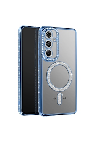 Samsung Galaxy A37 5g Uyumlu Joke Simli Magneticsafe Kılıf - Mavi