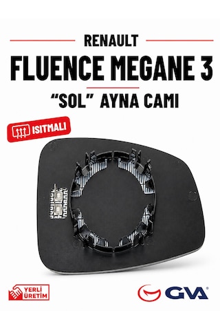 Renault Fluence Megane 3 Sol Isıtmalı Ayna Camı 963651913r