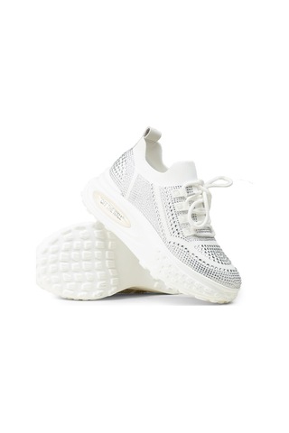 Deery Kadın Beyaz Taşlı Platform Sneaker - K0018zbyzc01 Beyaz