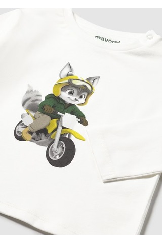 Mayoral Uzun Kollu Erkek Bebek T-shirt 2065 Krem