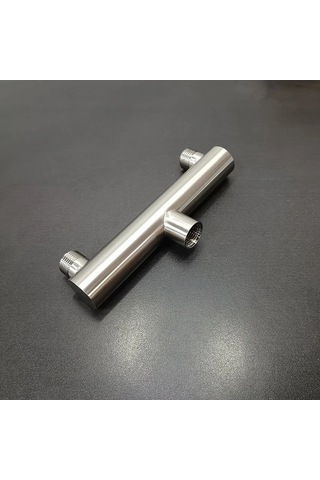 Fastbuy Siyah Paslanmaz Çelik Duş Kolu - Çift Çıkış Bağlantı - Dayanıklı Evrensel Banyo Aksesuarı Siyah