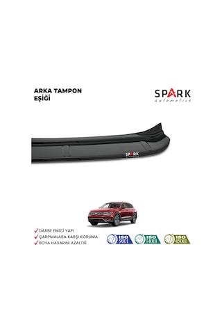 Volkswagen Tiguan 2016- Yılı Ve Sonrası Uyumlu Arka Tampon Eşiği Parlak Siyah
