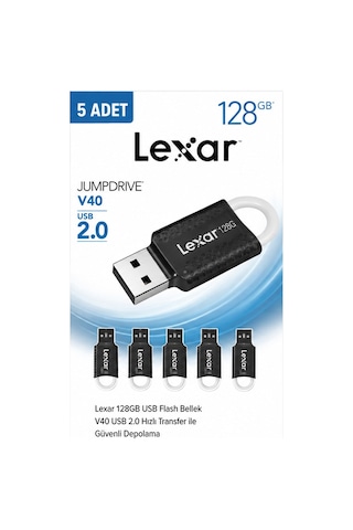Lexar 128gb Usb Flash Bellek V40 Usb 2.0 Flash Bellek 5'li Paket