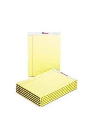 Universal 10630 Delikli Kenar Yazma Defteri, Yasal/kenar Boşluğu Kuralı, Mektup, Kanarya, 50 Yaprak Paket Başına 12 Ped 103 Ivory