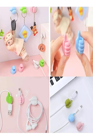 Gen-of Yapışkanlı Mini Askılık Ve Kablo Tutucu 10 Lu Gkh