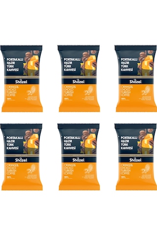 Shazel Portakallı Hazır Türk Kahvesi 100 Gr X 6 Adet Öğütülmüş