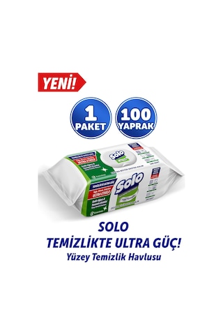 Solo Ultra Güç Sedir & Yasemin Yüzey Temizleme Mendili 100 Yaprak