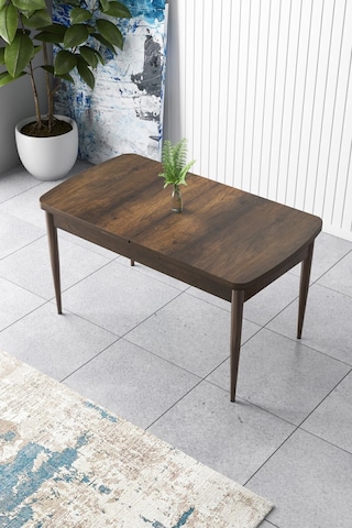 Canisa Concept Zen Serisi 80x132 Mdf Açılabilir Barok Ahşap Desen Mutfak Masası Barok Ceviz Ahşap Desen