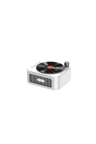 Makine Retro Gramofon Ses Bluetooth Hoparlör-buzul Beyazı